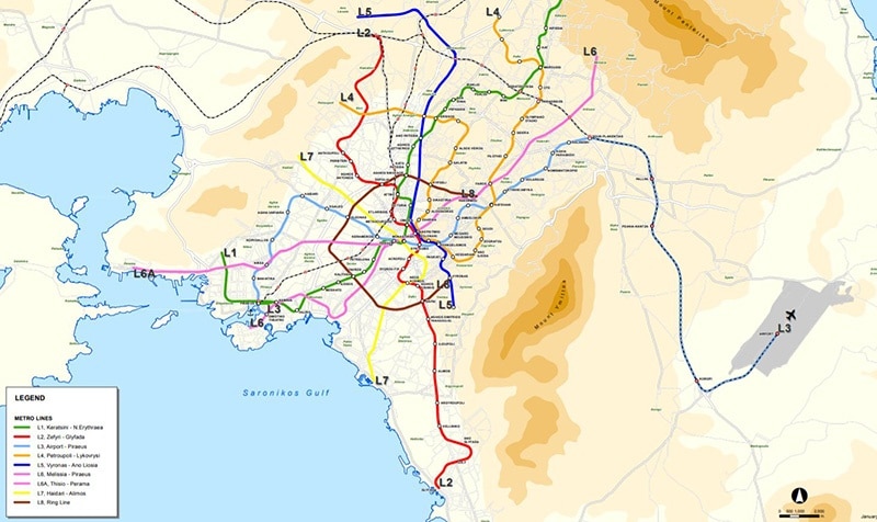 מפה של המטרו באתונה